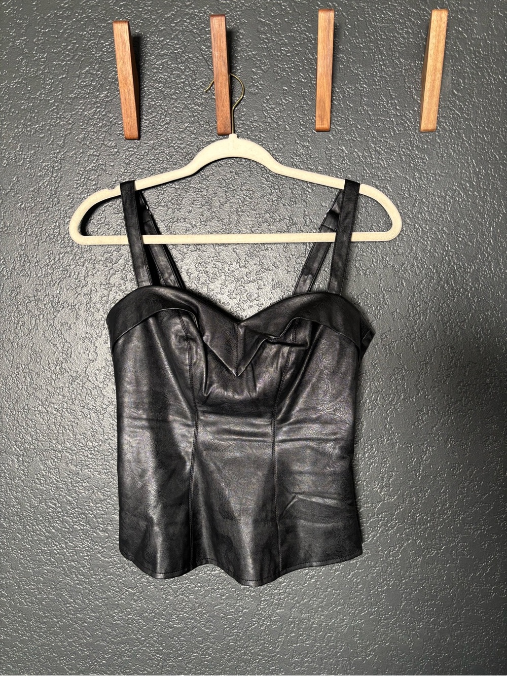Vixen Maneater Black Faux Leather Bustier Tank Top